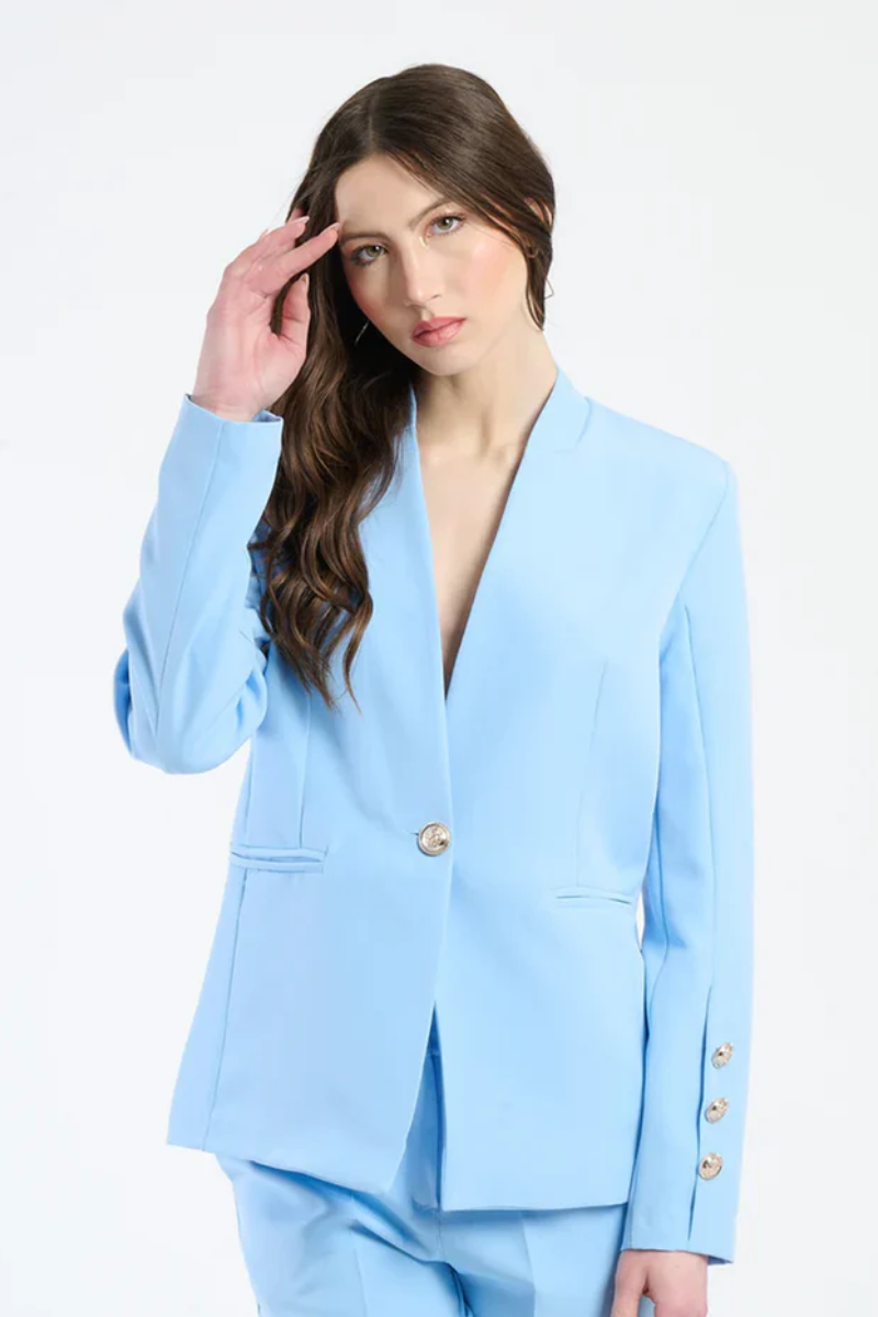 Sacou Mimosa cu decolteu adânc în V și mânecă lungă