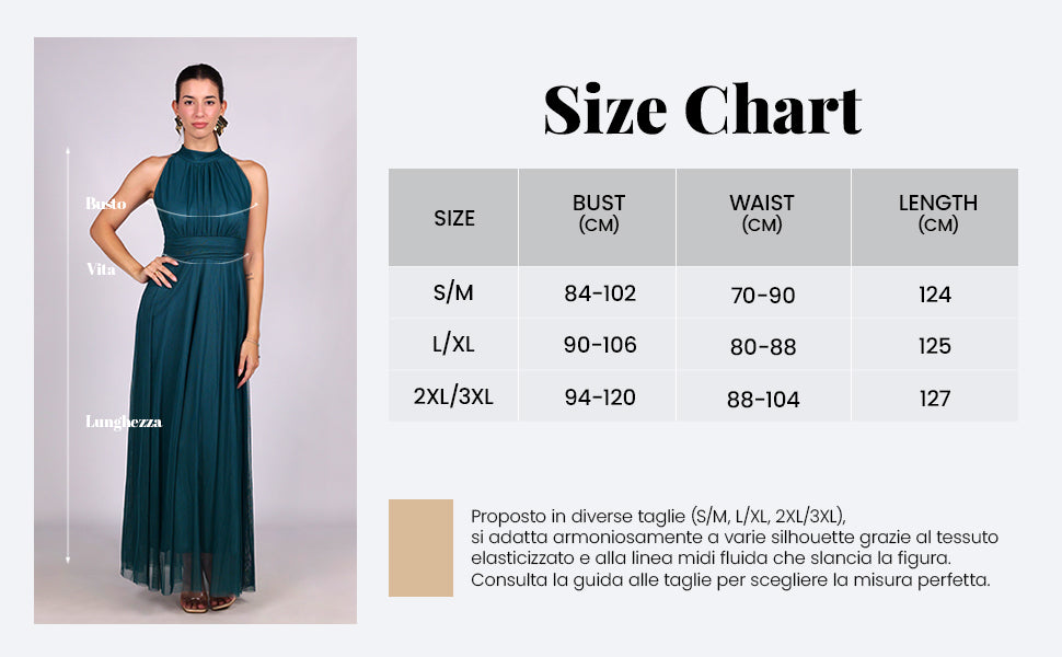 Abito Virelia – Lungo a collo alto senza maniche