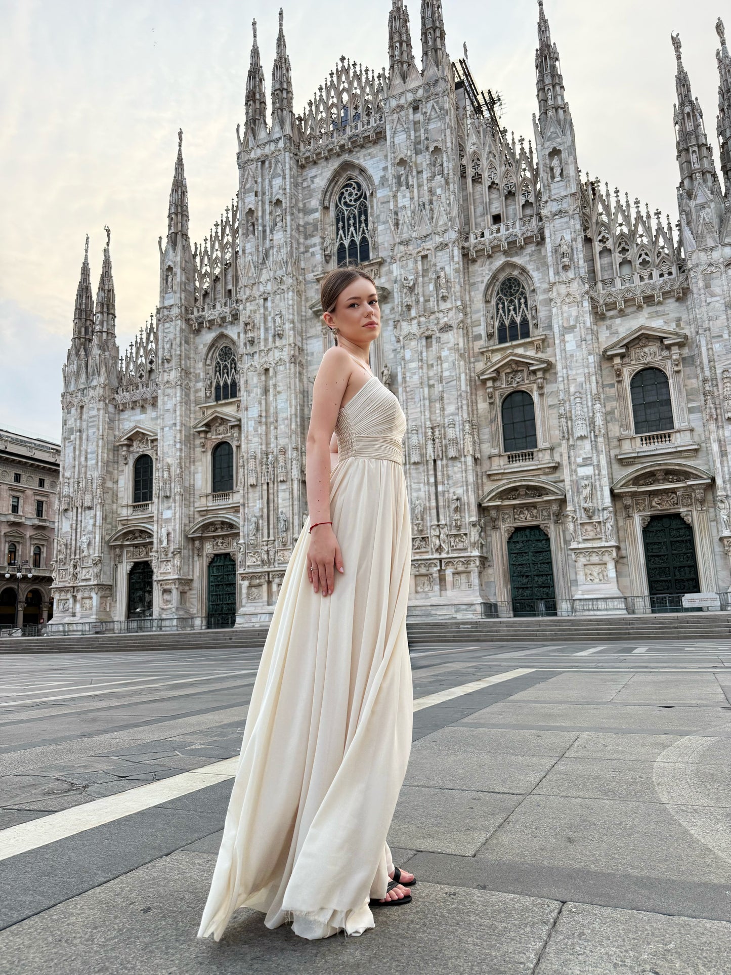 Long asymmetrical tulle dress Luna