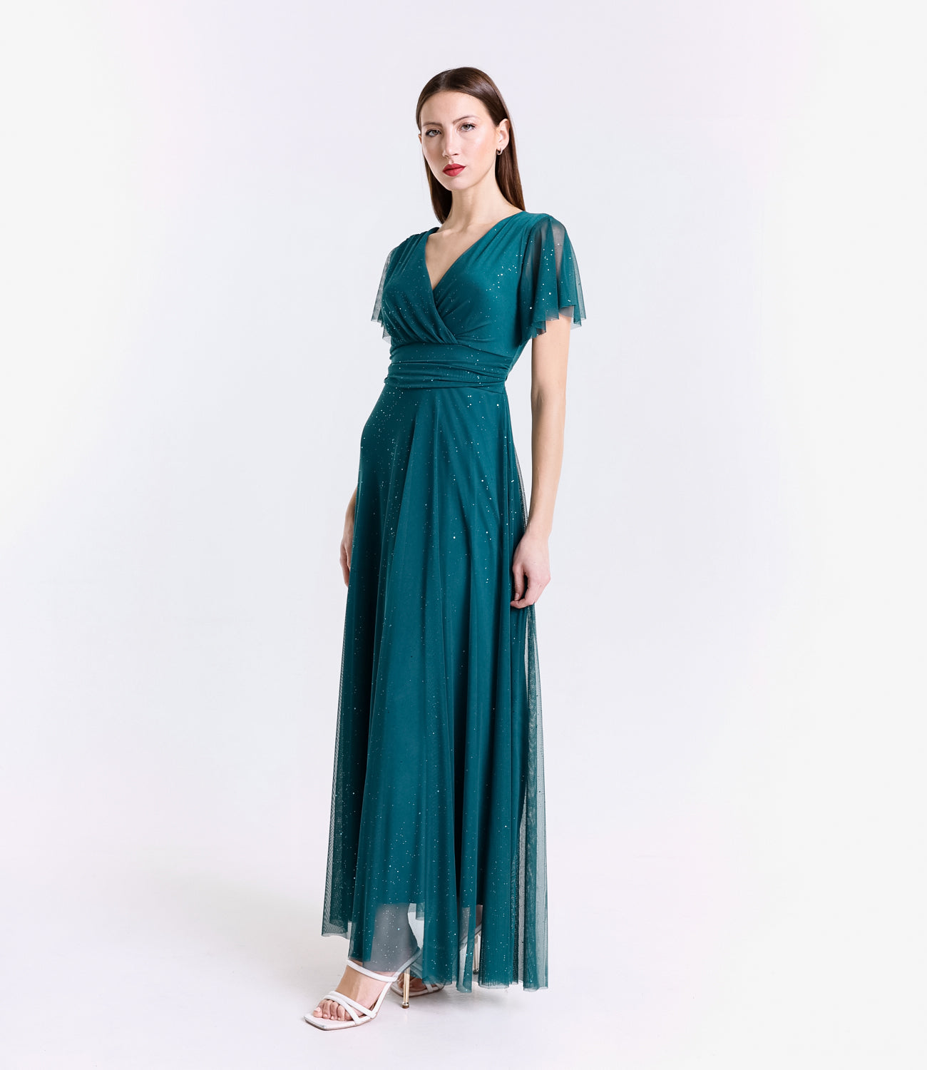 Vestito ottanio trasparente, perfetto per occasioni stilose