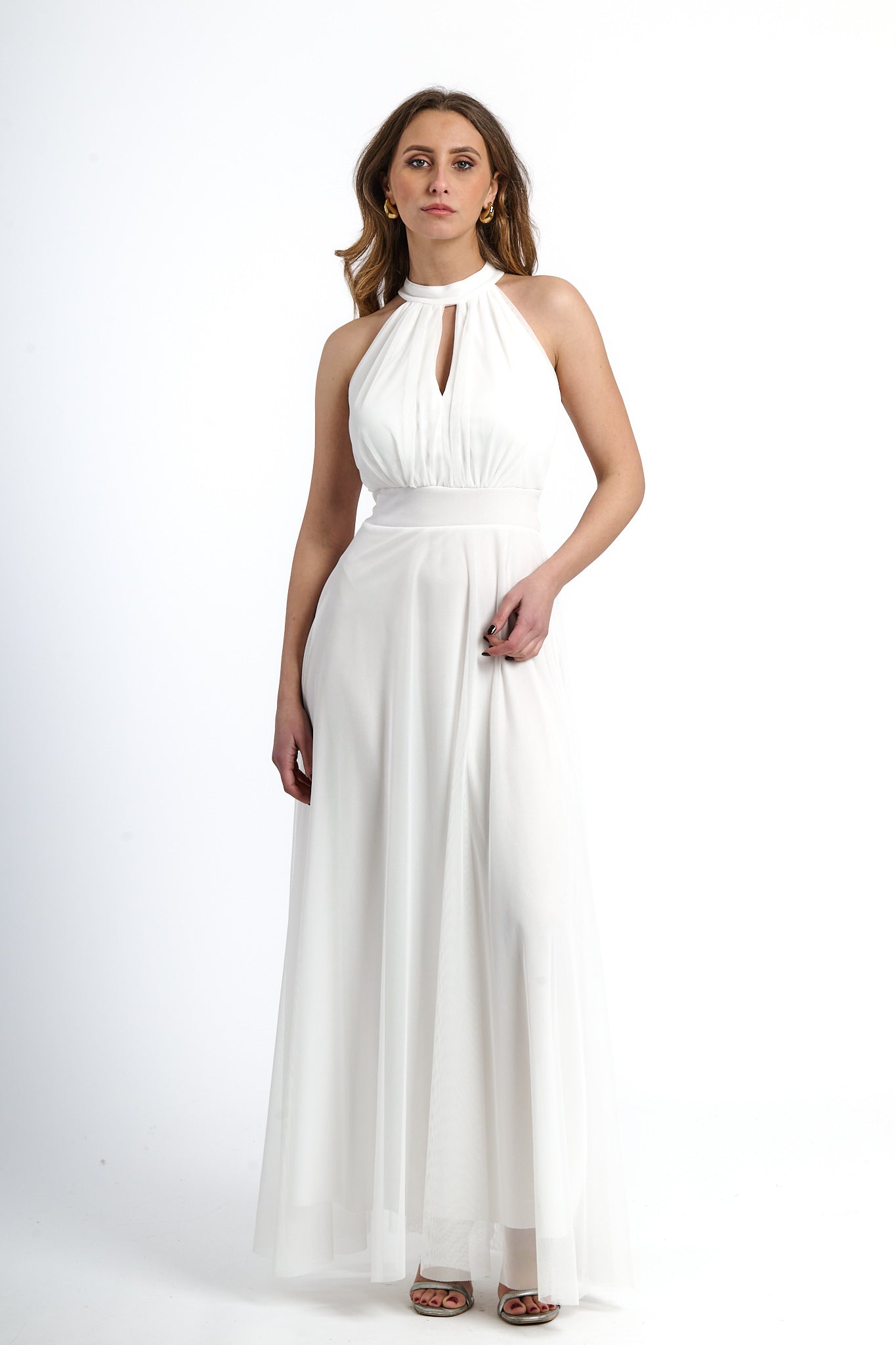 Abito lungo in tulle cut out Lucrezia