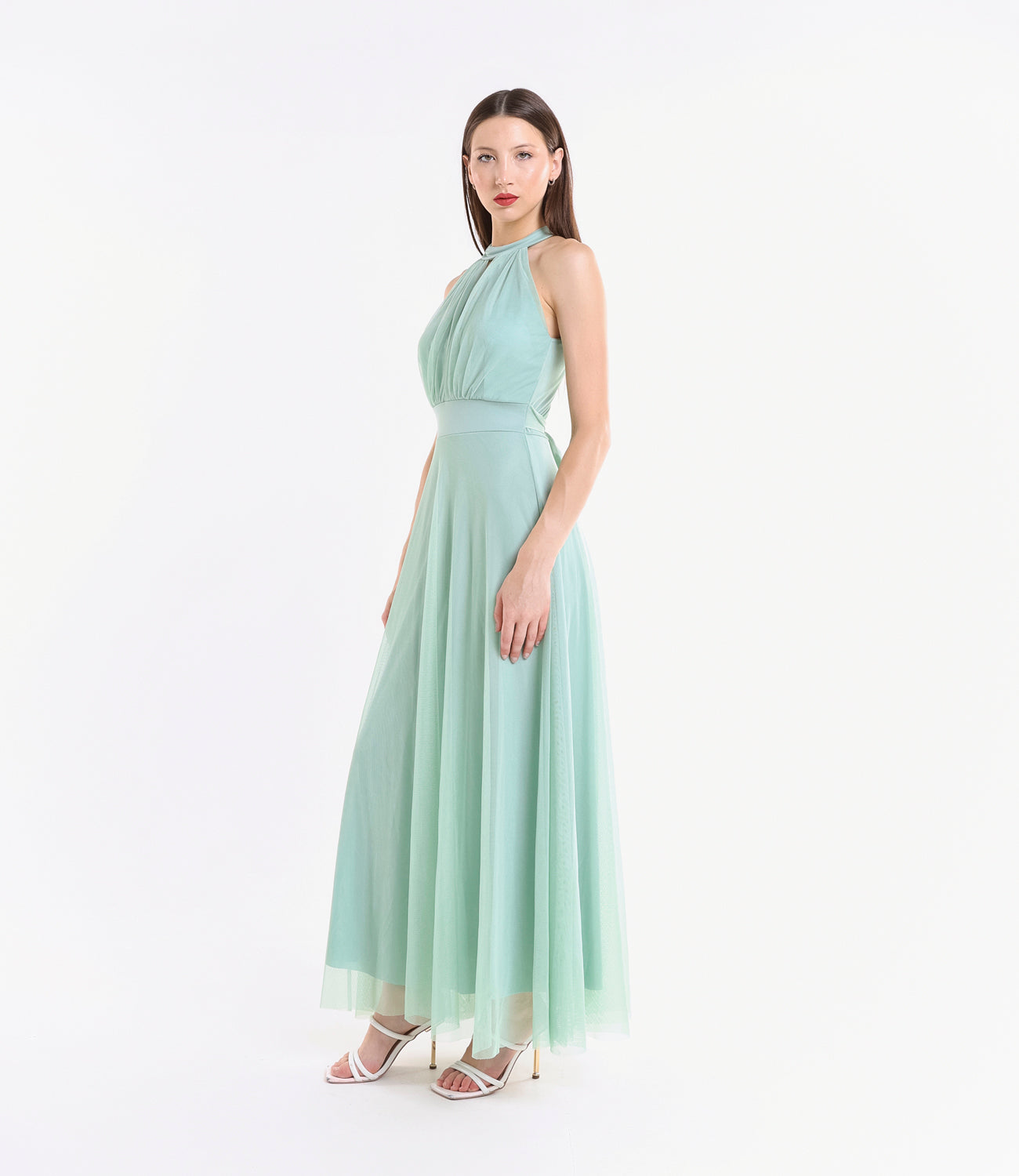 Abito lungo in tulle cut out Lucrezia