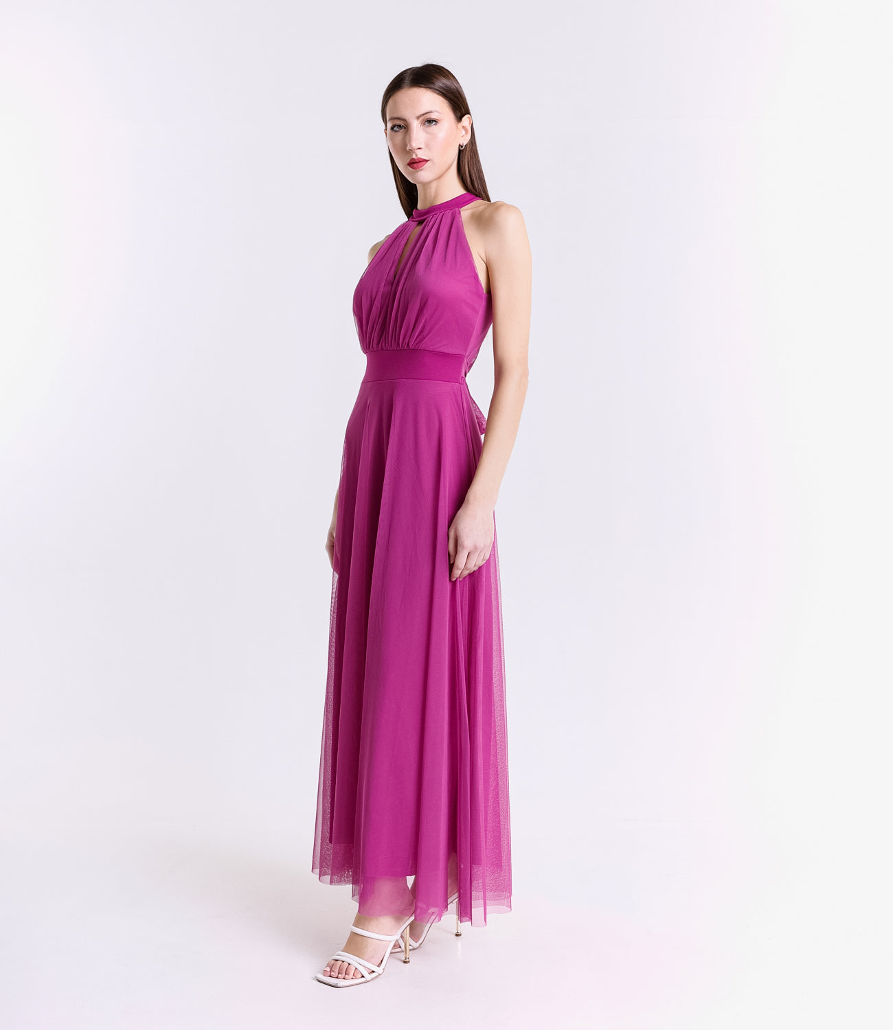 Abito lungo in tulle cut out Lucrezia