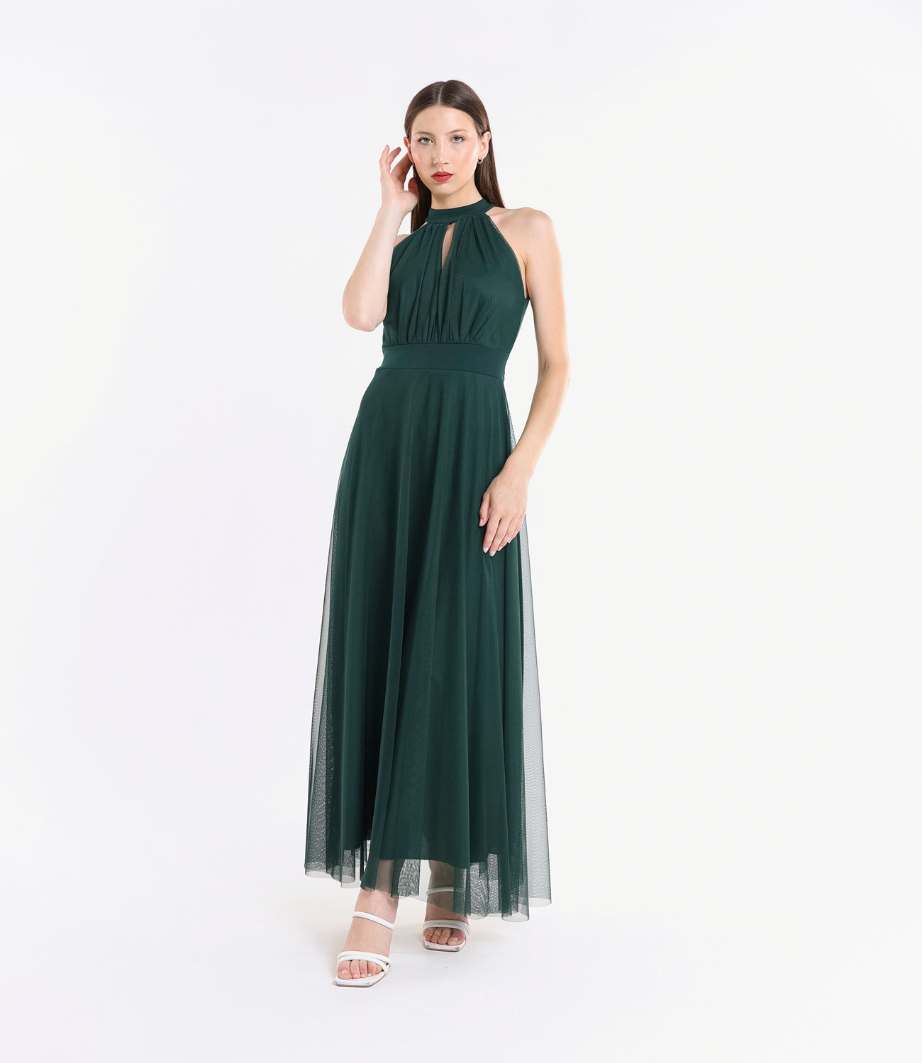 Abito lungo in tulle cut out Lucrezia