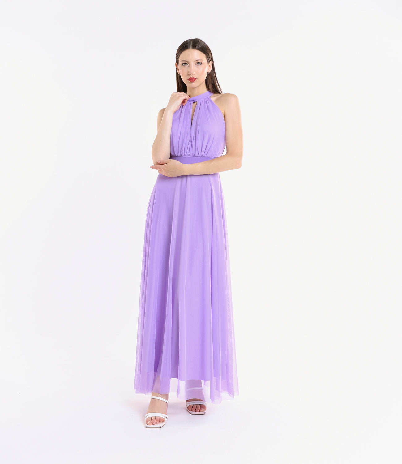 Abito lungo in tulle cut out Lucrezia