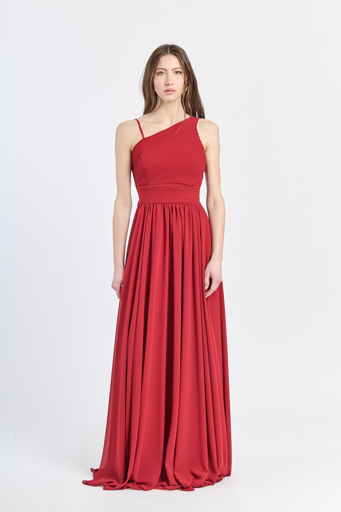 Abito lungo in tulle asimmetrico Luna
