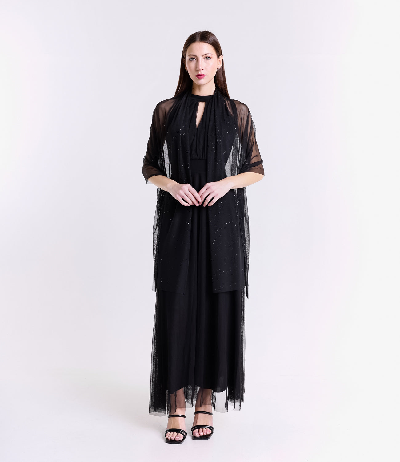 Abito lungo in tulle cut out Lucrezia