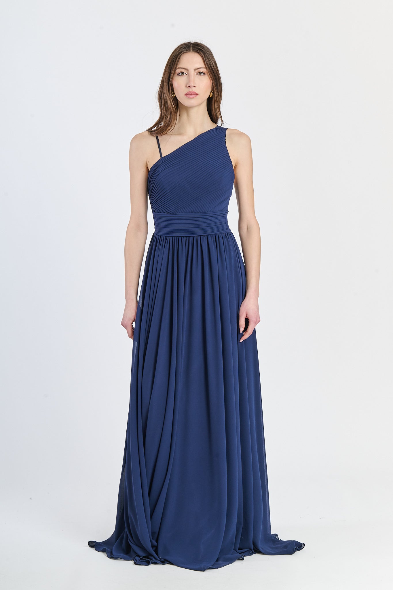 Abito lungo in tulle asimmetrico Luna