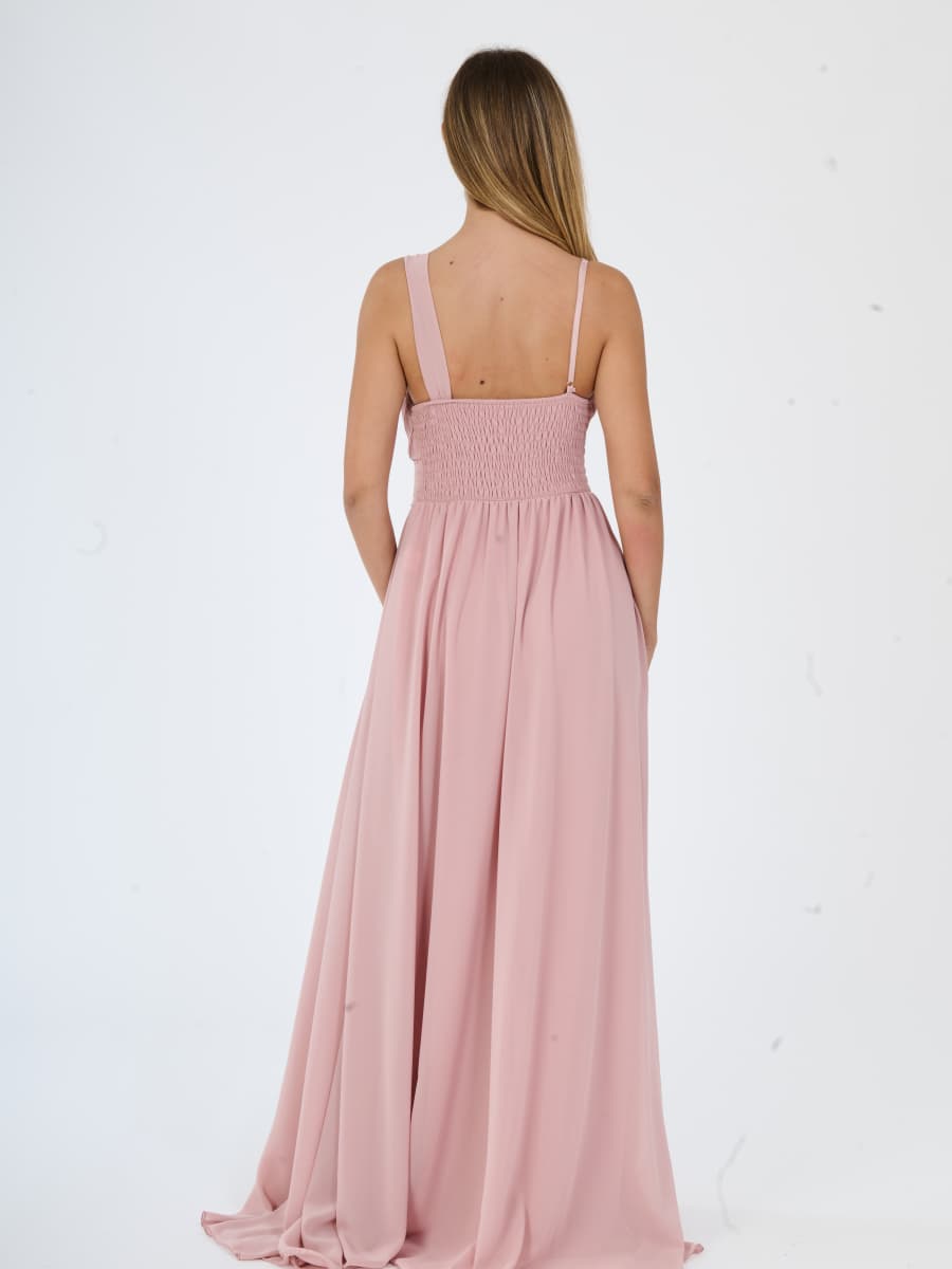 Abito lungo in tulle asimmetrico Luna