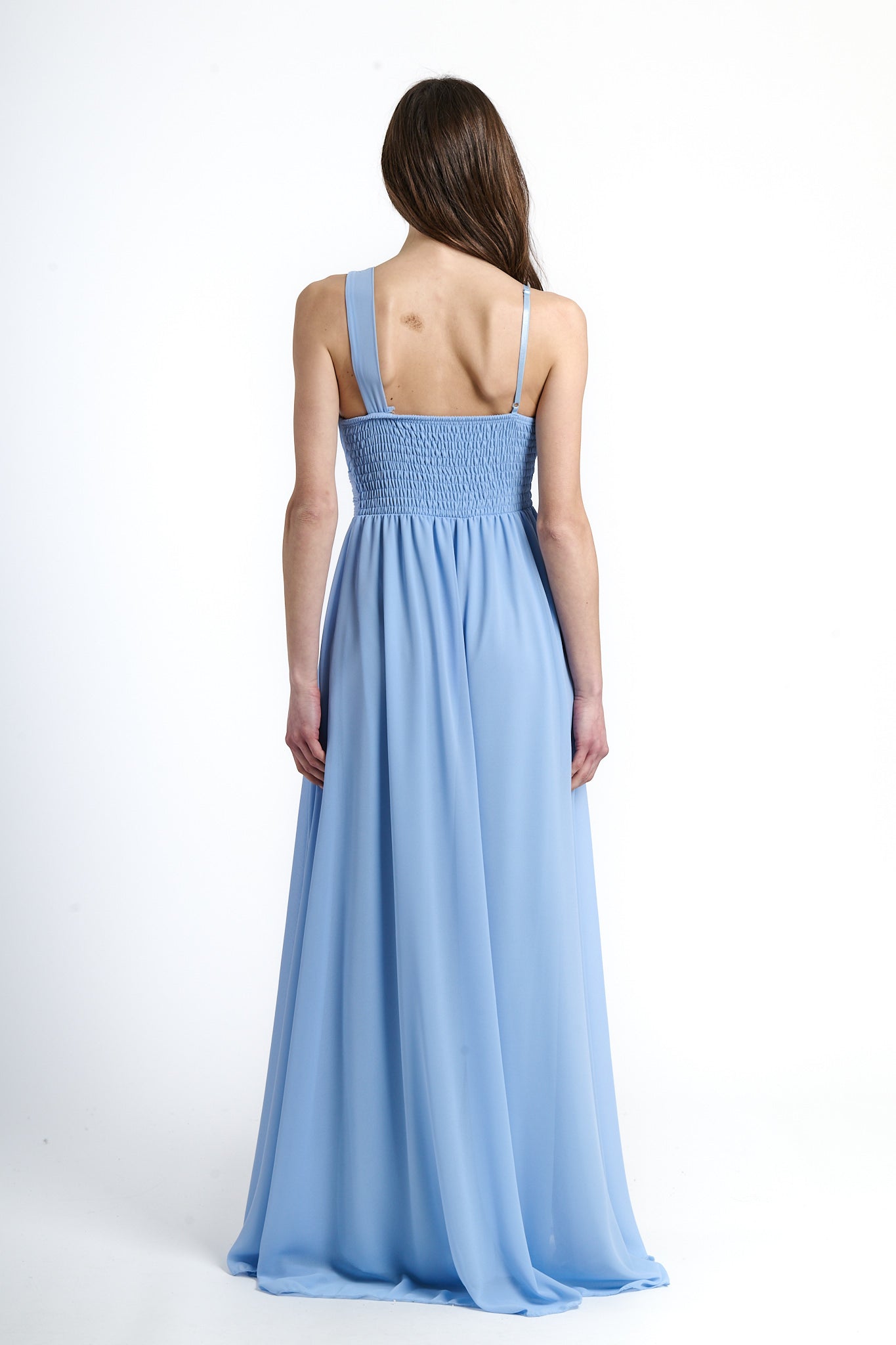 Abito lungo in tulle asimmetrico Luna