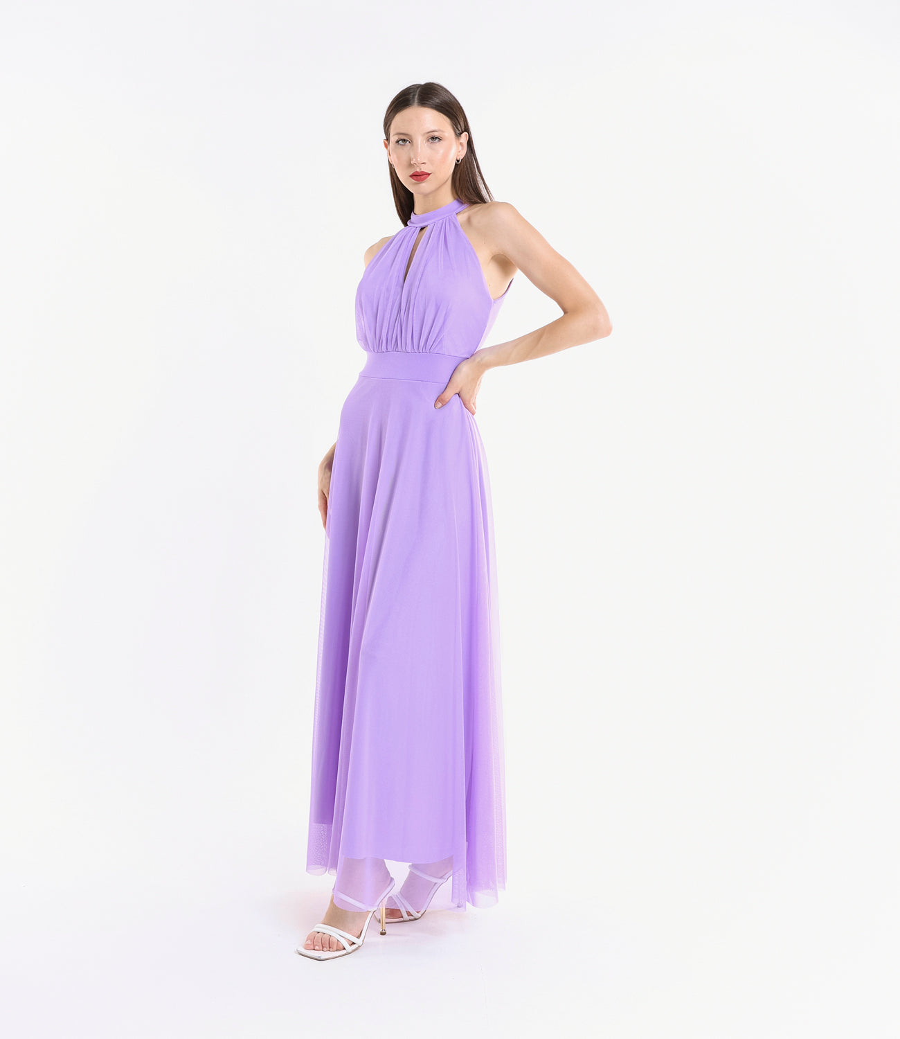 Abito lungo in tulle cut out Lucrezia