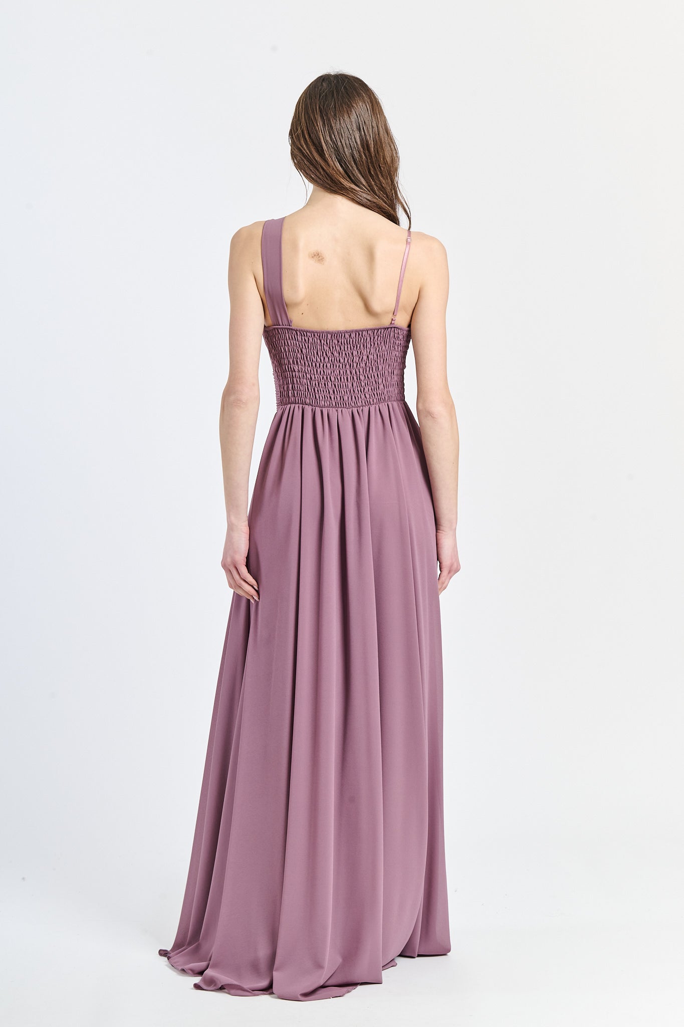 Abito lungo in tulle asimmetrico Luna