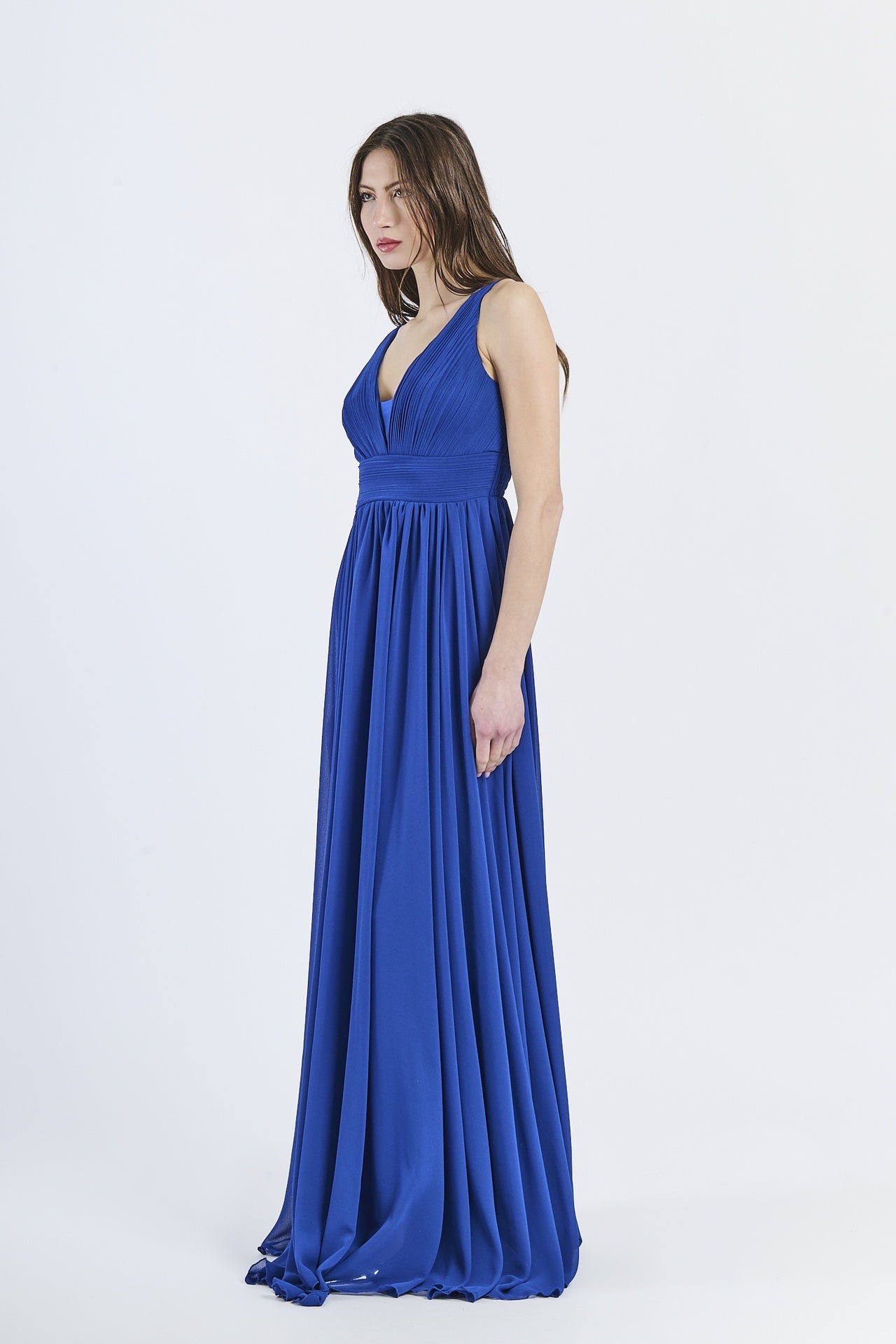 Abito formale bluette in tulle, perfetto per eventi estivi