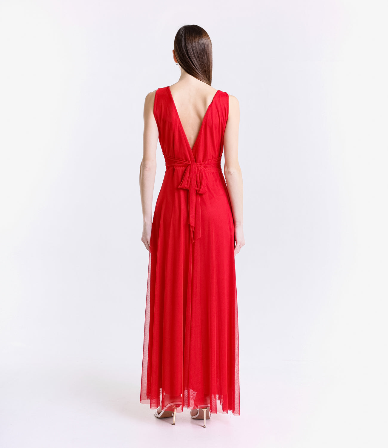 Abito da cerimonia rosso in pizzo concharme passionale