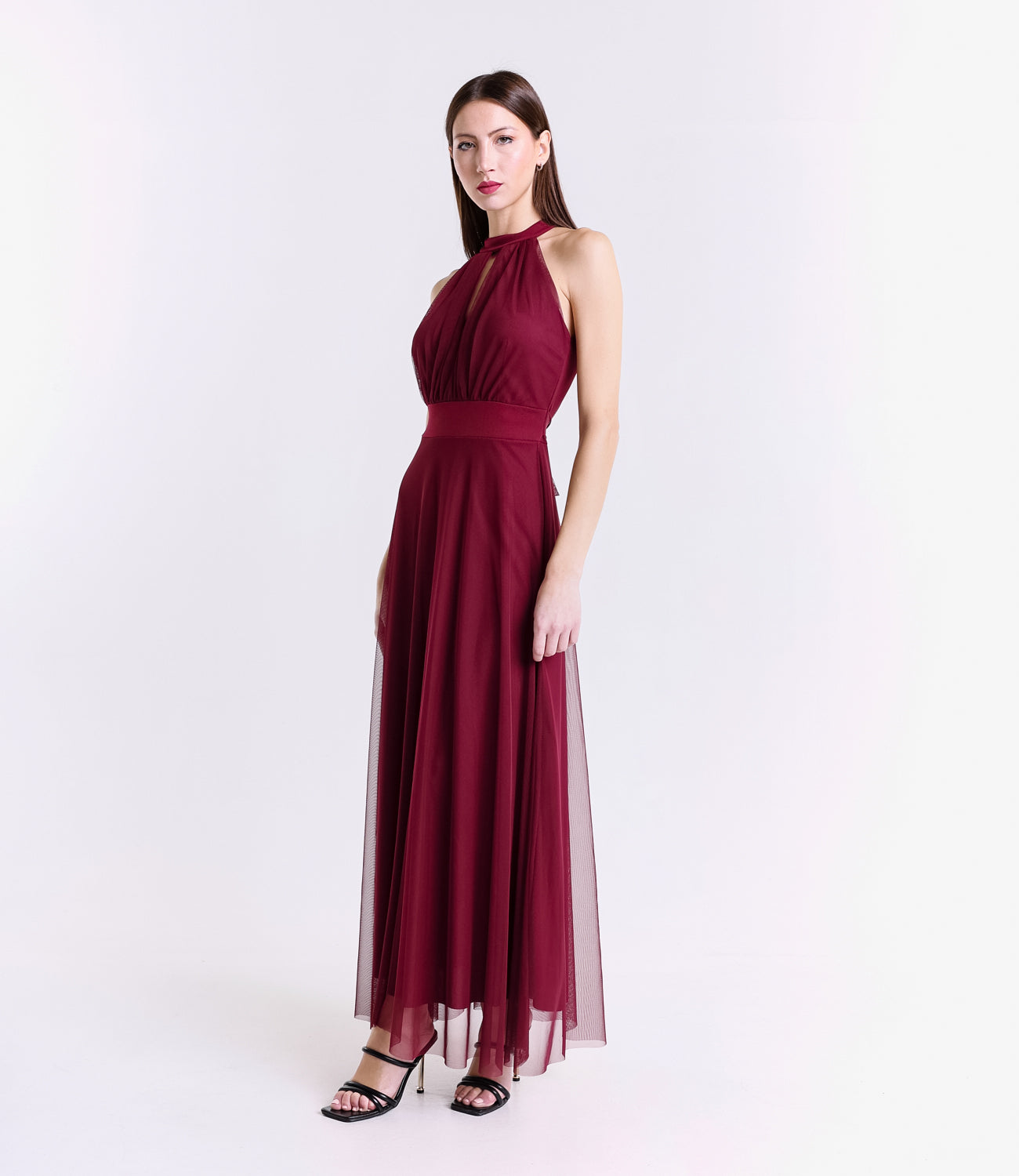 Abito lungo in tulle cut out Lucrezia