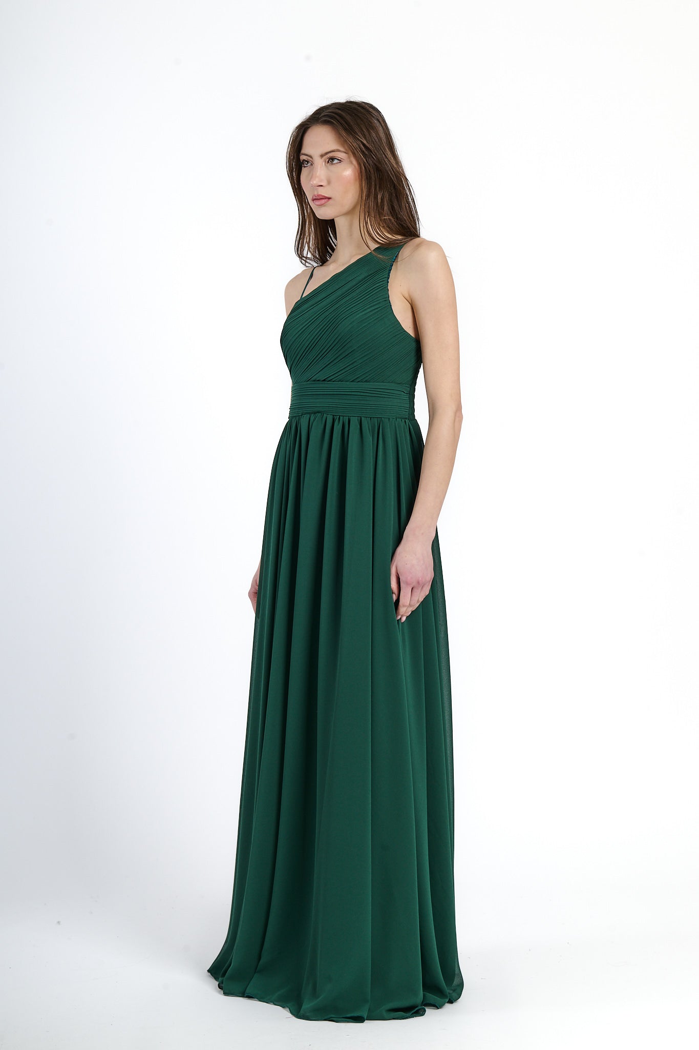 Abito lungo in tulle asimmetrico Luna