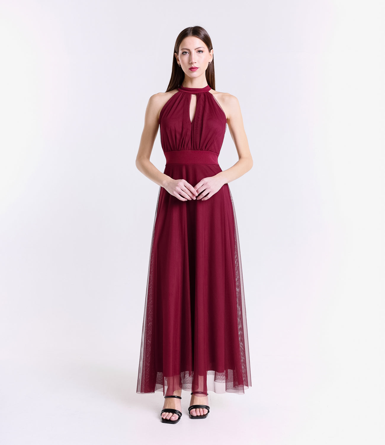 Abito lungo in tulle cut out Lucrezia