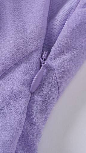 Vestito Donna Spalline Sottili con Balze Oblique, Abito Midi Smanicato Scollatura a V, Modello Elegante per Serate e Vacanze