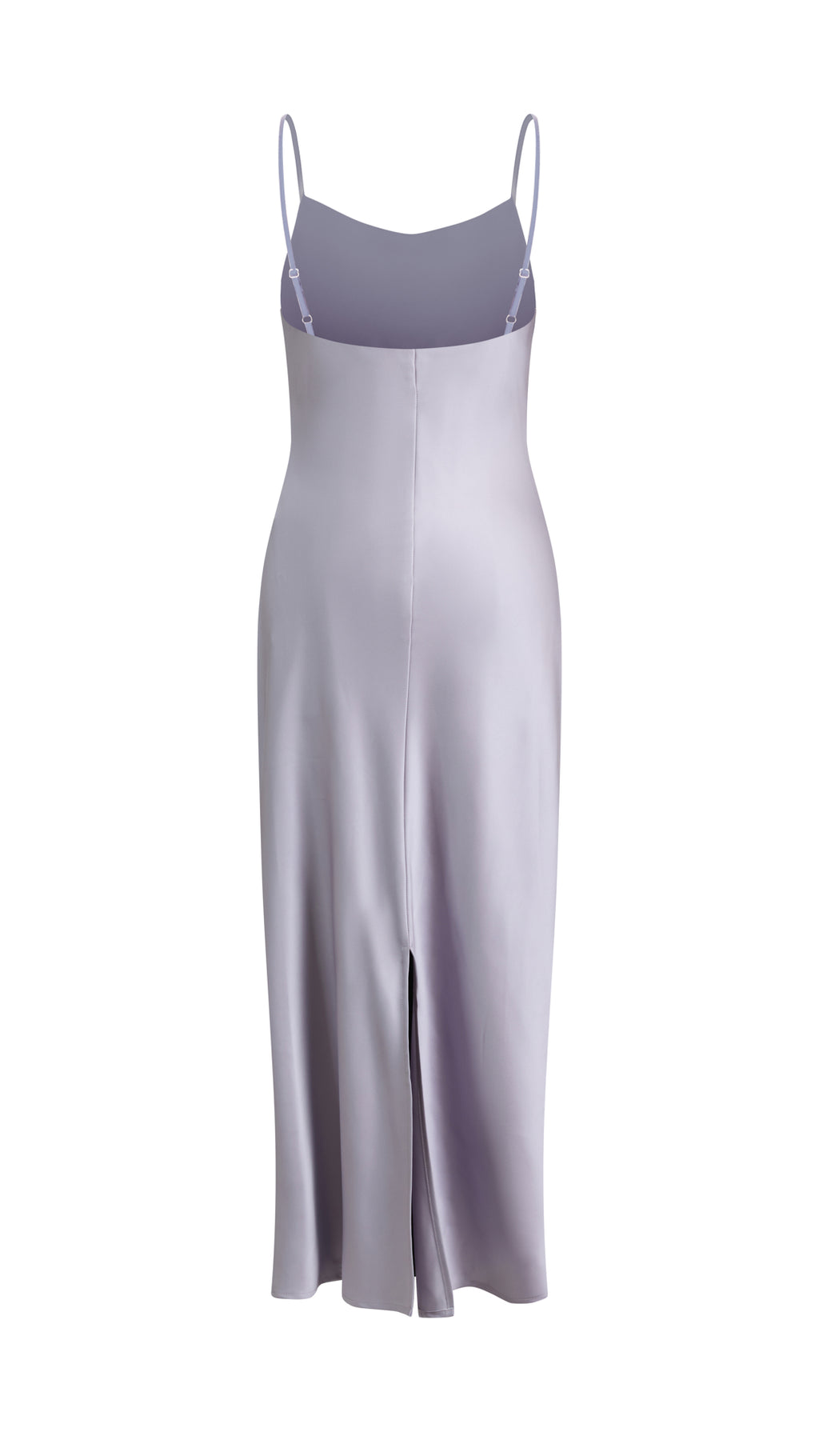 Abito Midi in Satin con Spalline e Scollatura a Collo d'Anatra - Eleganza Senza Tempo per Serate