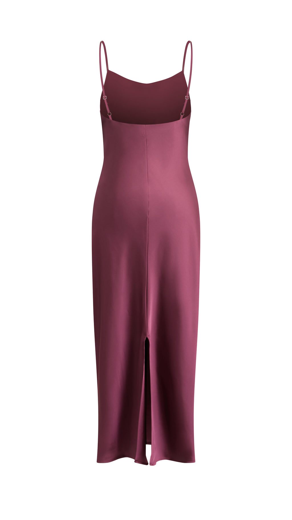 Abito Midi in Satin con Spalline e Scollatura a Collo d'Anatra - Eleganza Senza Tempo per Serate