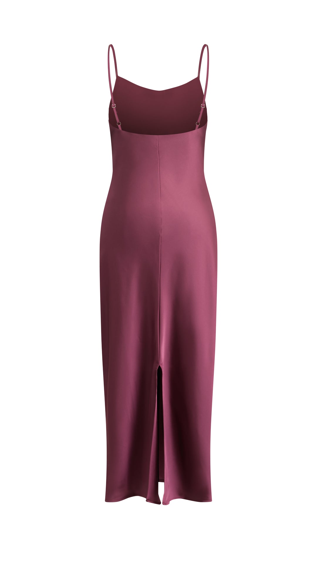 Abito Midi in Satin con Spalline e Scollatura a Collo d'Anatra - Eleganza Senza Tempo per Serate