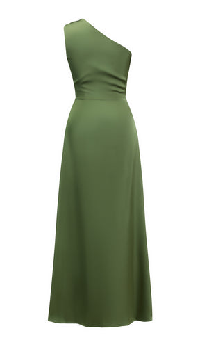 Abito da Sera Monospalla in Satin con Spacco - Elegante e Sensuale per Eventi Speciali