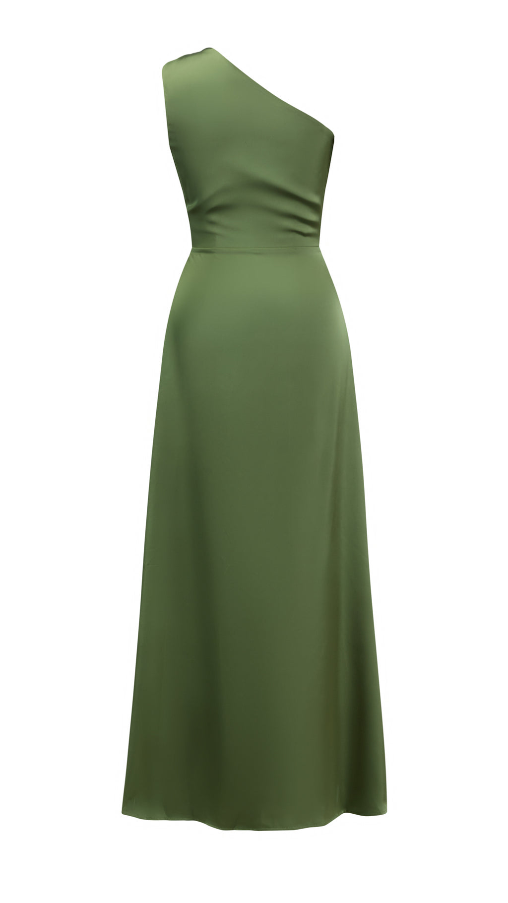 Abito Lungo Monospalla in Satin con Spacco - Eleganza Senza Tempo per Matrimoni e Serate