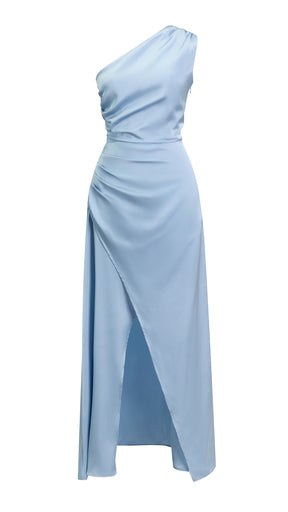 Abito da Sera Monospalla in Satin con Spacco - Elegante e Sensuale per Eventi Speciali