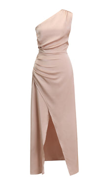 Abito da Sera Monospalla in Satin con Spacco - Elegante e Sensuale per Eventi Speciali