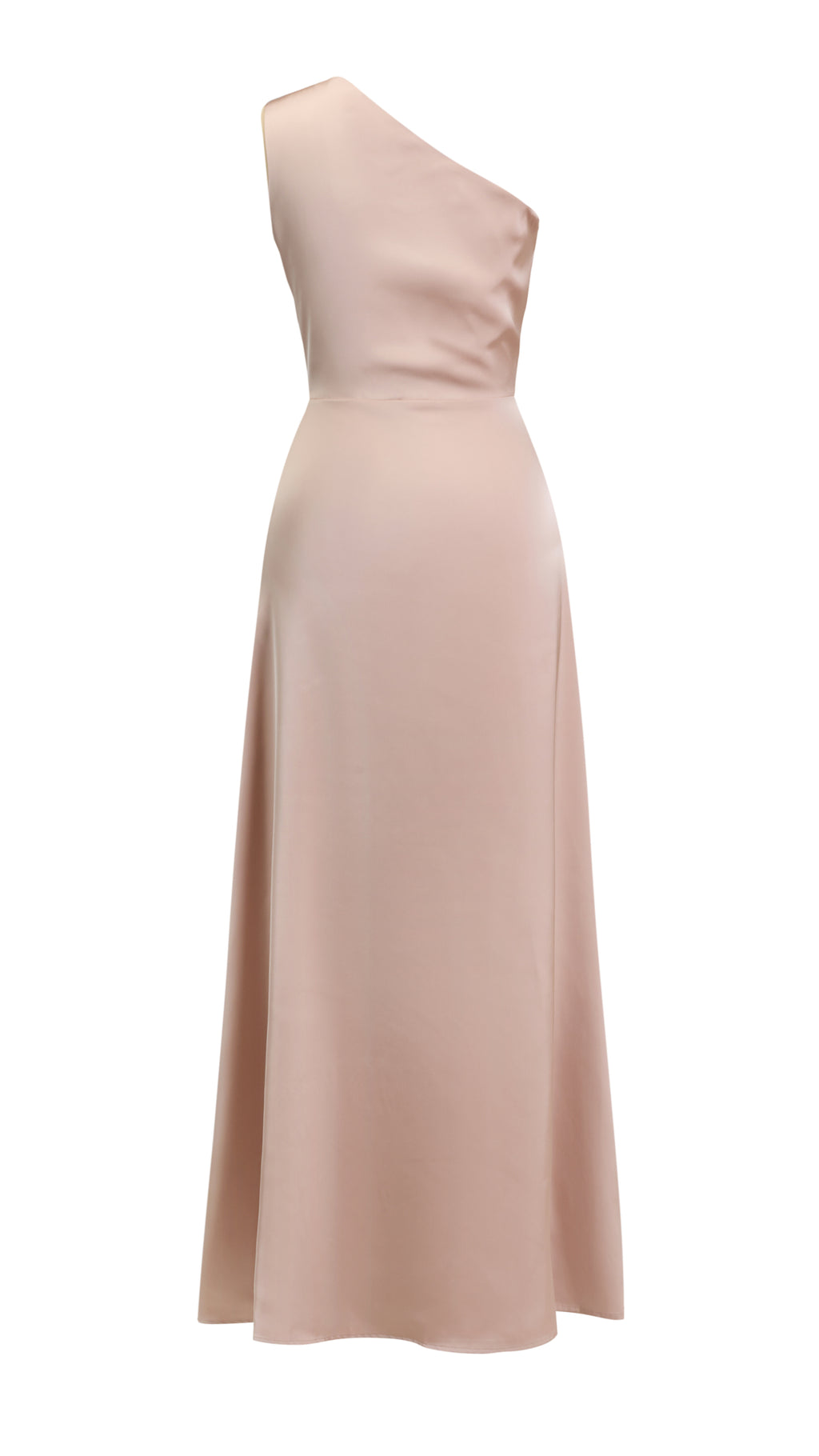 Abito Lungo Monospalla in Satin con Spacco - Eleganza Senza Tempo per Matrimoni e Serate