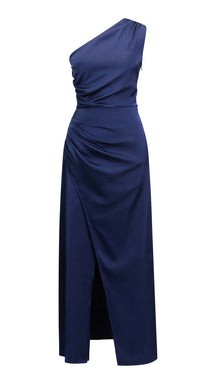 Abito da Sera Monospalla in Satin con Spacco - Elegante e Sensuale per Eventi Speciali