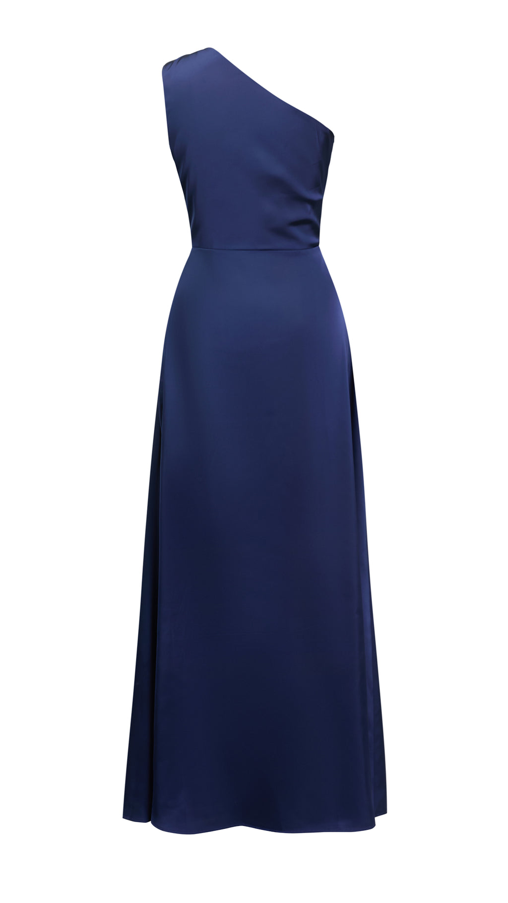 Abito Lungo Monospalla in Satin con Spacco - Eleganza Senza Tempo per Matrimoni e Serate