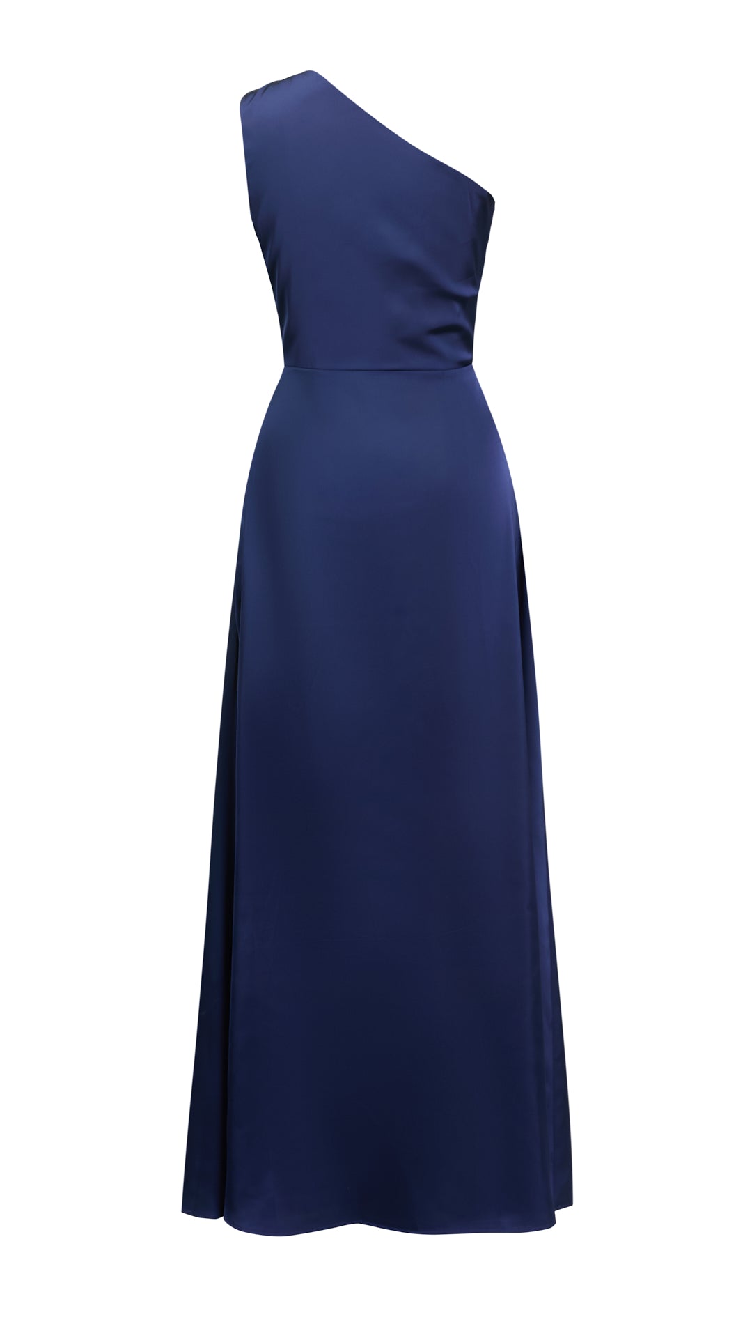 Abito Lungo Monospalla in Satin con Spacco - Eleganza Senza Tempo per Matrimoni e Serate