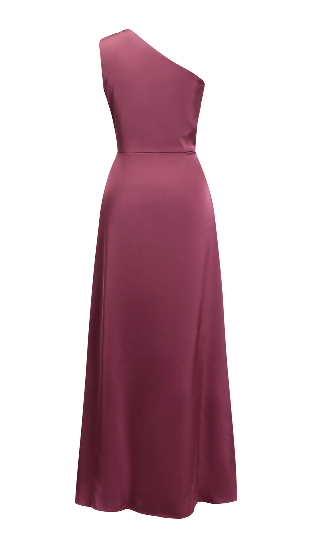 Abito Lungo Monospalla in Satin con Spacco - Eleganza Senza Tempo per Matrimoni e Serate