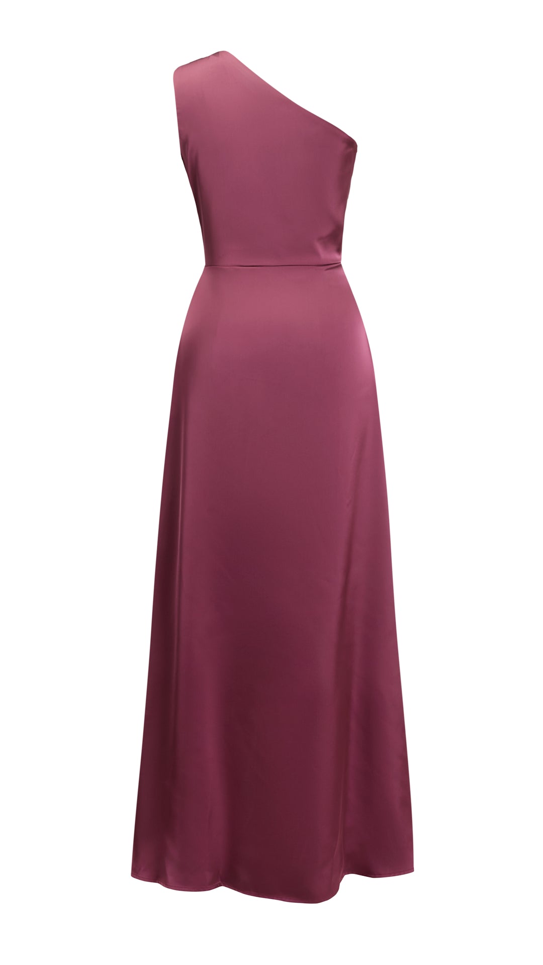 Abito Lungo Monospalla in Satin con Spacco - Eleganza Senza Tempo per Matrimoni e Serate