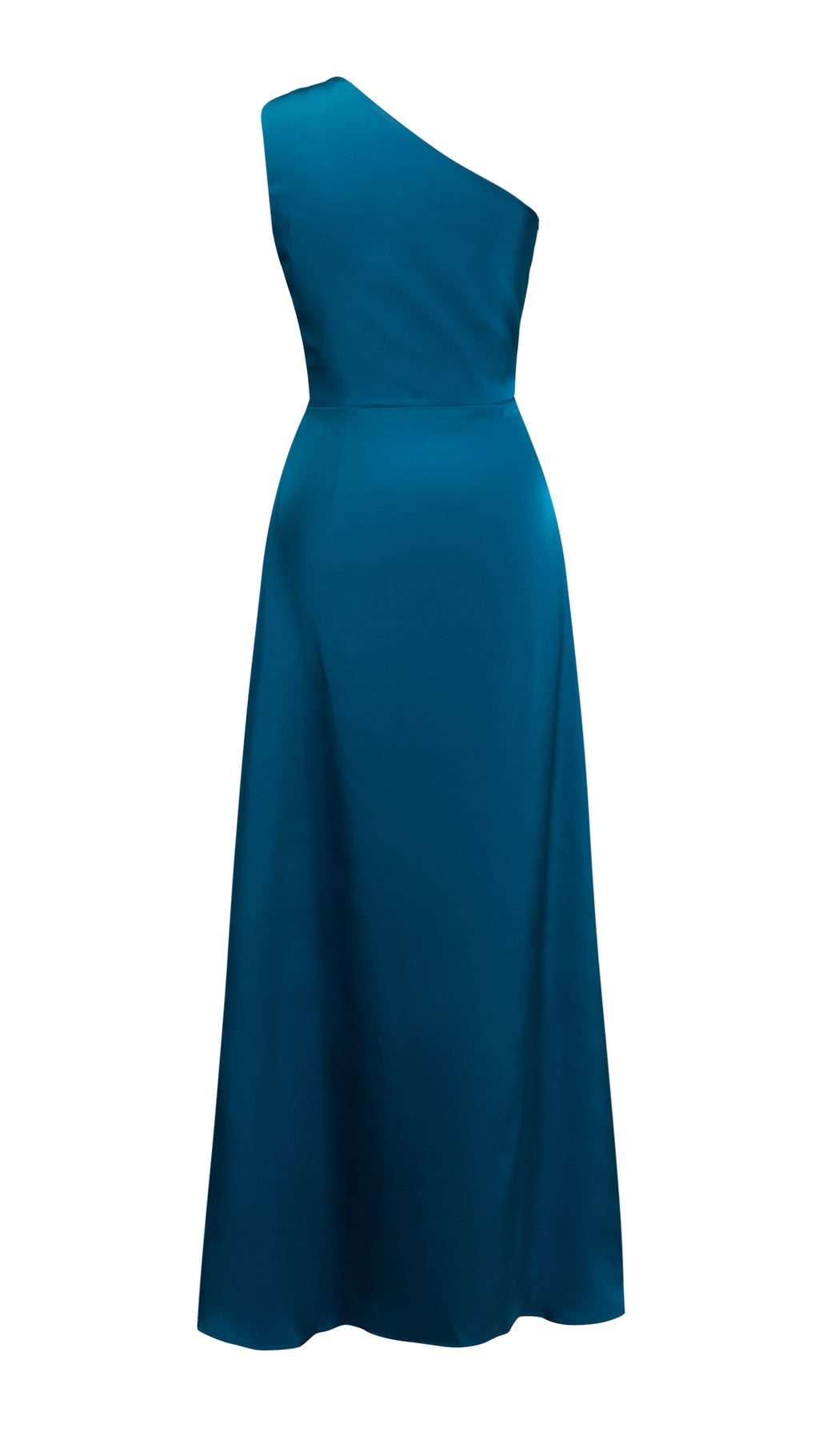 Abito Lungo Monospalla in Satin con Spacco - Eleganza Senza Tempo per Matrimoni e Serate