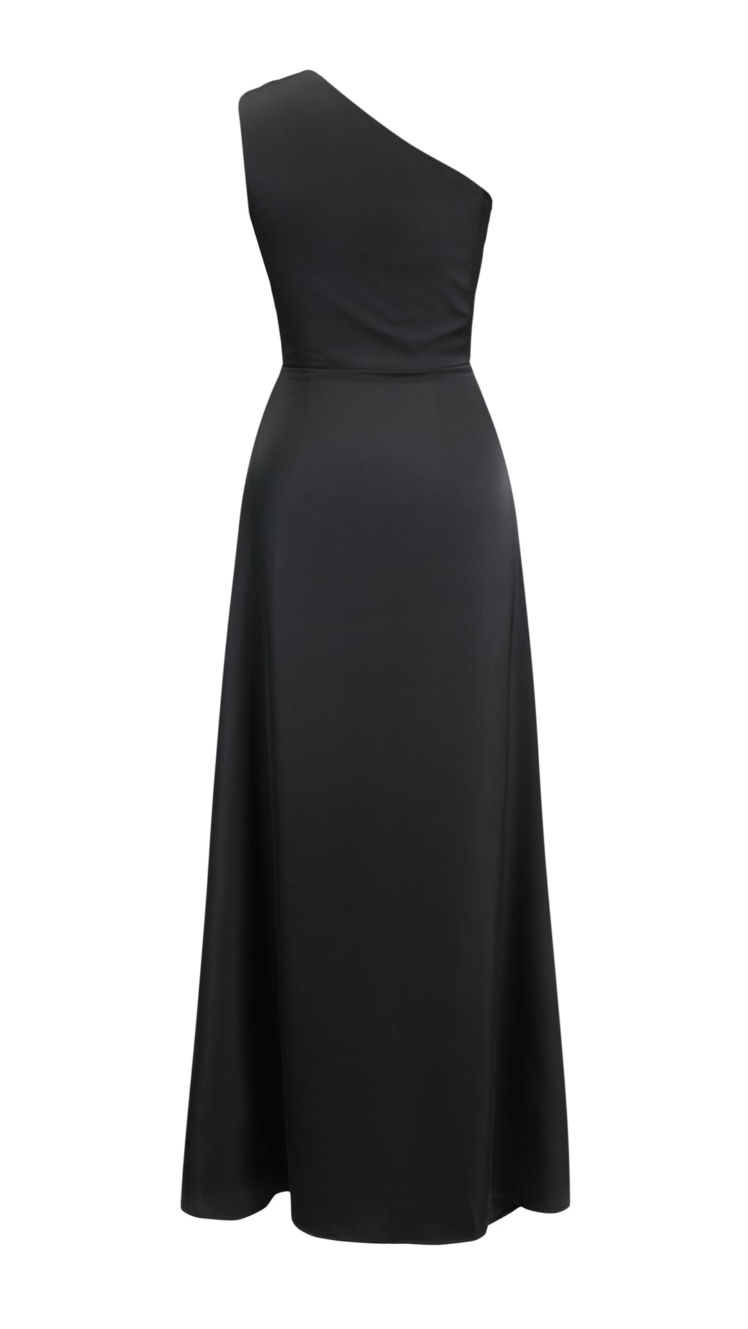 Abito Lungo Monospalla in Satin con Spacco - Eleganza Senza Tempo per Matrimoni e Serate