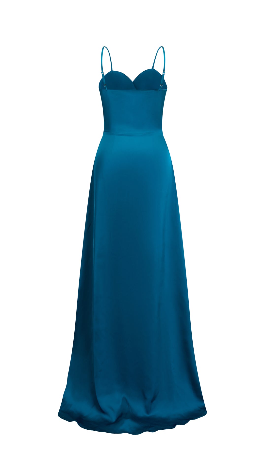 Abito Lungo a Spalline in Satin con Busto a Cuore - Eleganza per Matrimoni e Serate Speciali