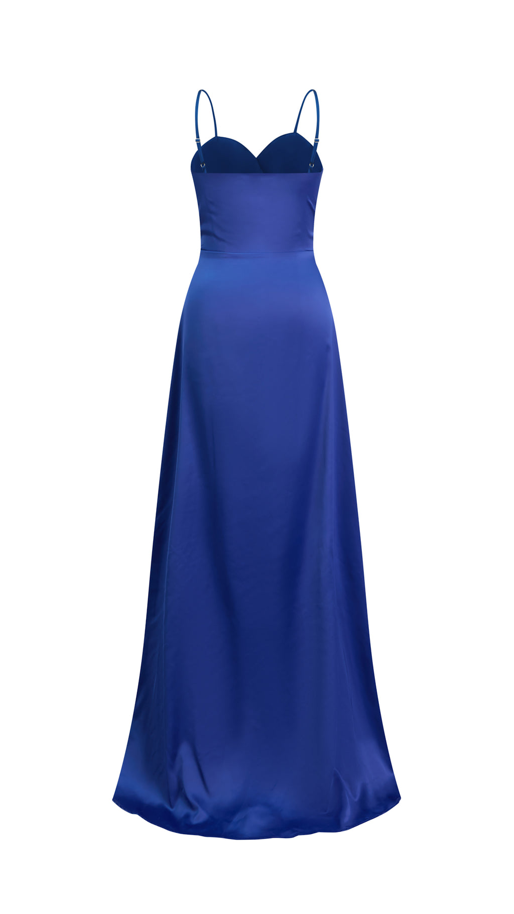 Abito Lungo a Spalline in Satin con Busto a Cuore - Eleganza per Matrimoni e Serate Speciali