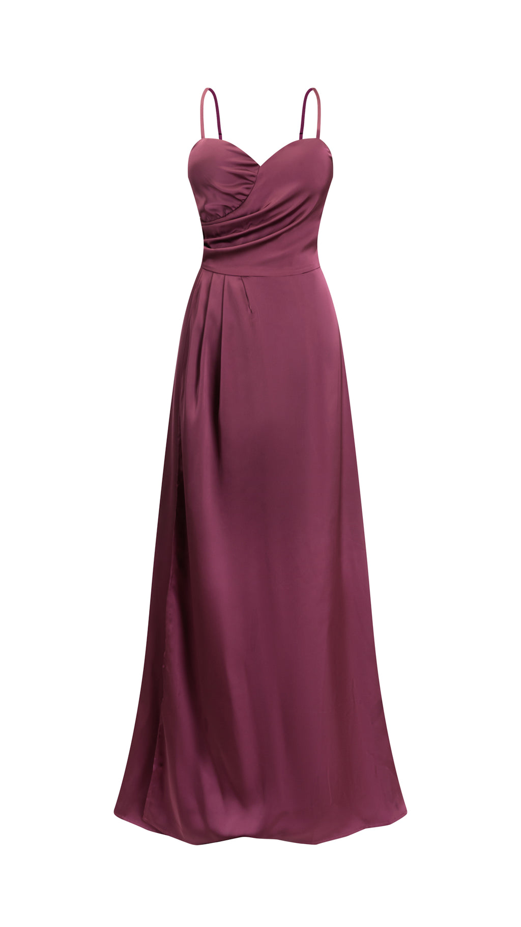 Abito Lungo a Spalline in Satin con Busto a Cuore - Eleganza per Matrimoni e Serate Speciali