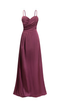Abito Lungo a Spalline in Satin con Busto a Cuore - Eleganza per Matrimoni e Serate Speciali