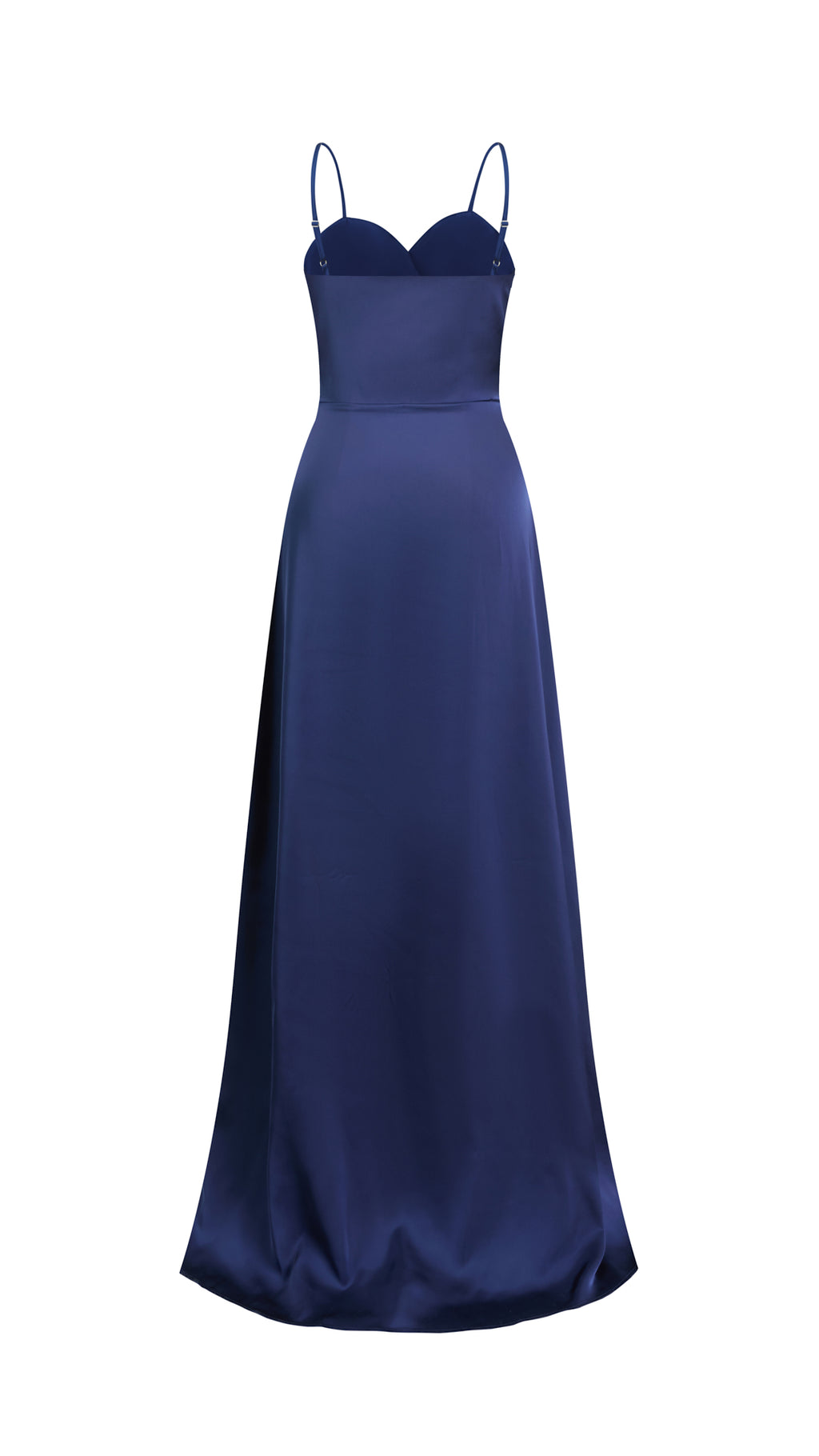 Abito Lungo a Spalline in Satin con Busto a Cuore - Eleganza per Matrimoni e Serate Speciali
