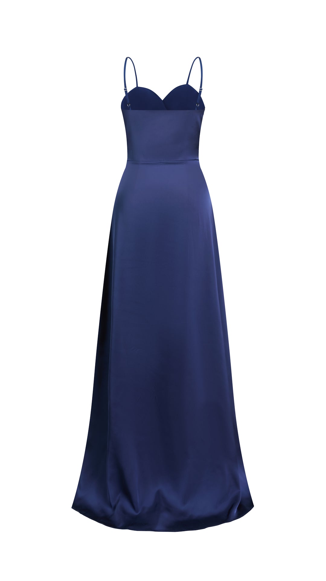 Abito Lungo a Spalline in Satin con Busto a Cuore - Eleganza per Matrimoni e Serate Speciali