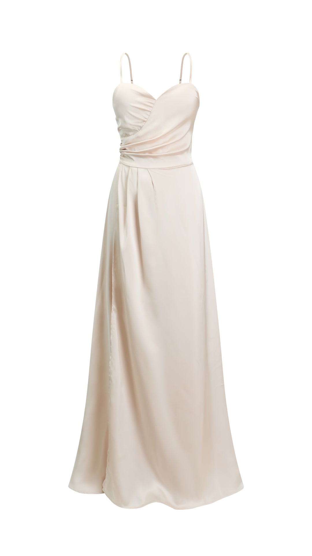 Abito Lungo a Spalline in Satin con Busto a Cuore - Eleganza per Matrimoni e Serate Speciali
