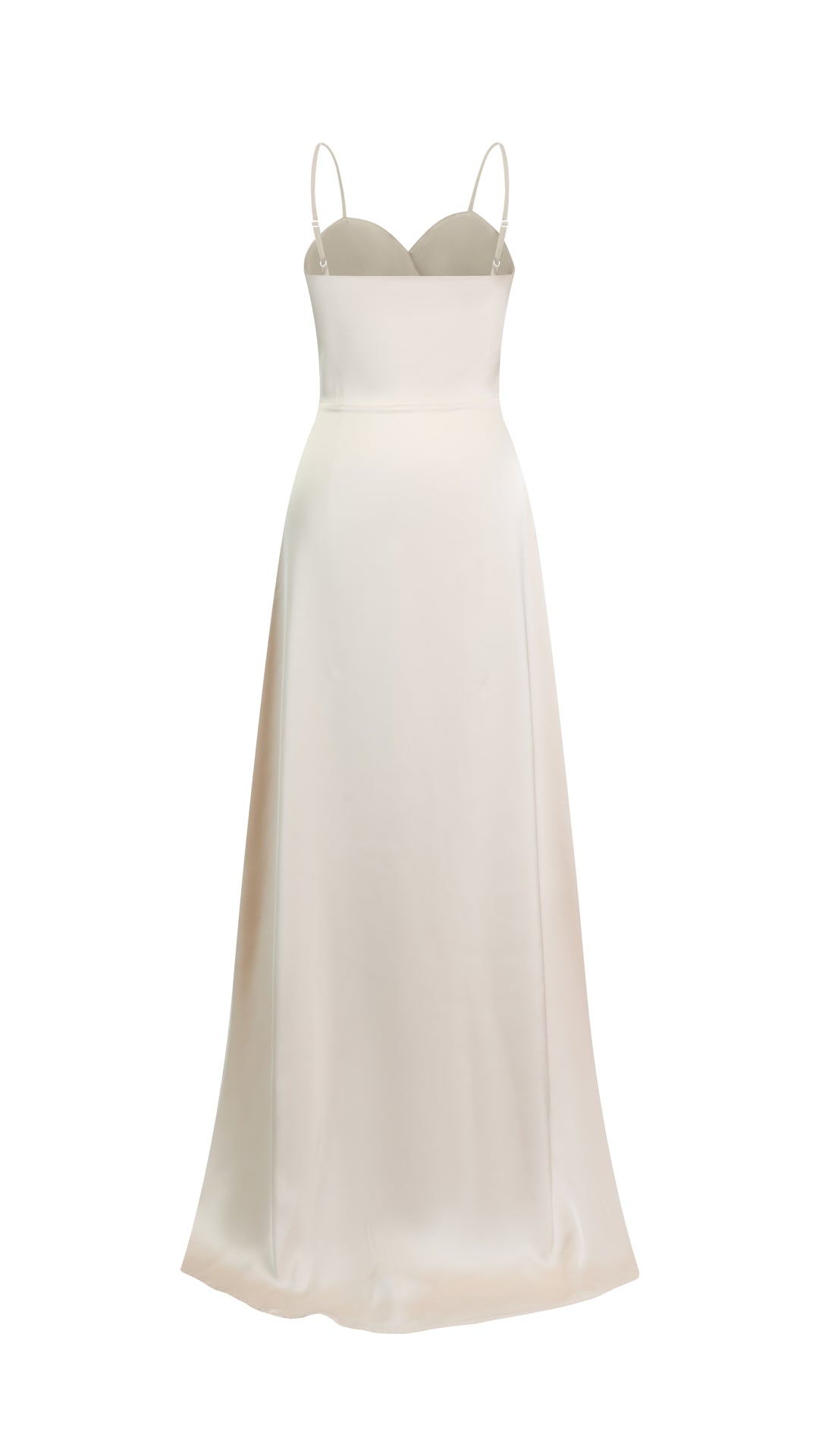 Abito Lungo a Spalline in Satin con Busto a Cuore - Eleganza per Matrimoni e Serate Speciali