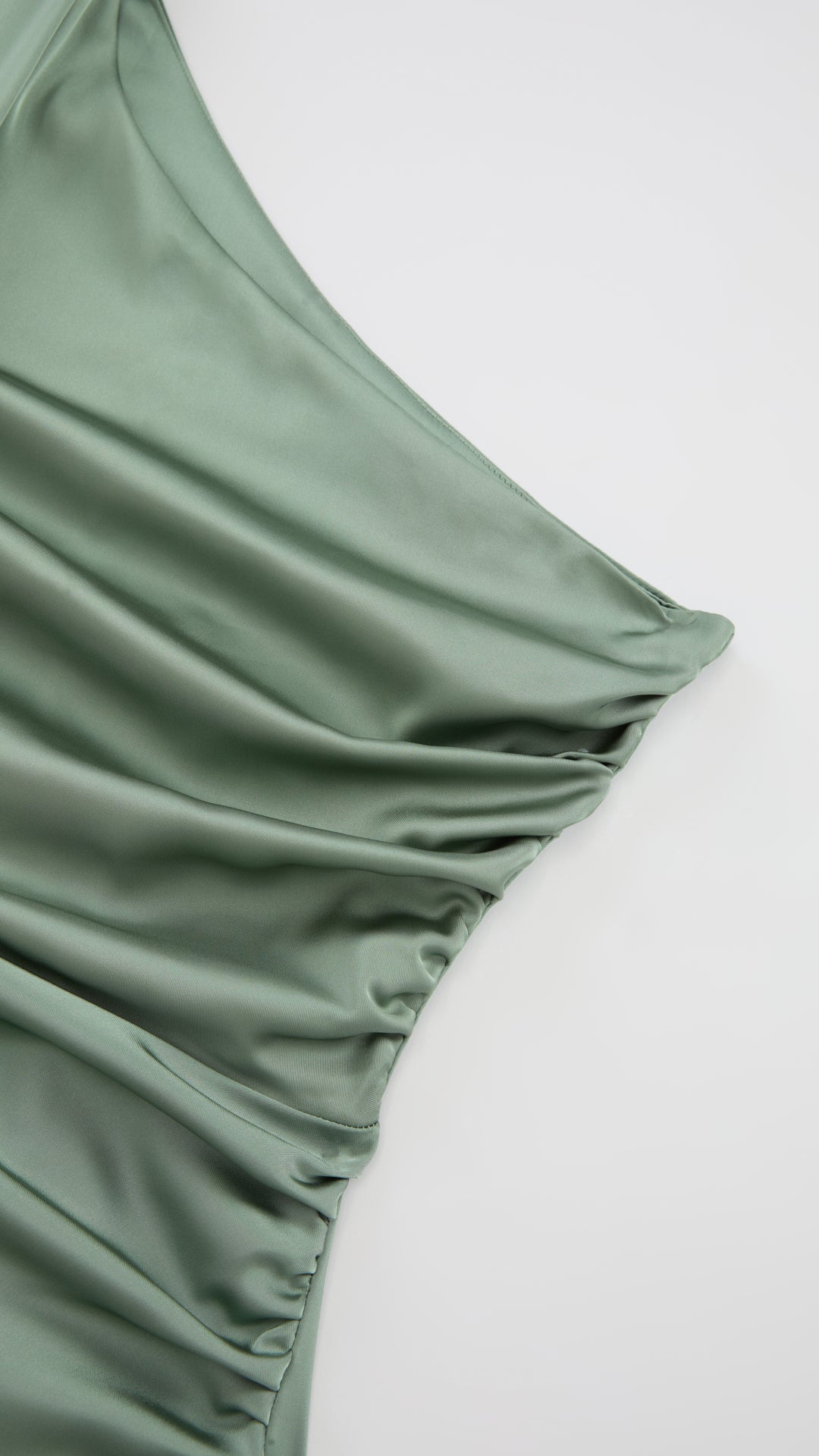 Abito Lungo Monospalla con Collarino e Fiocco in Satin - Eleganza per Matrimoni e Serate Speciali（副本）