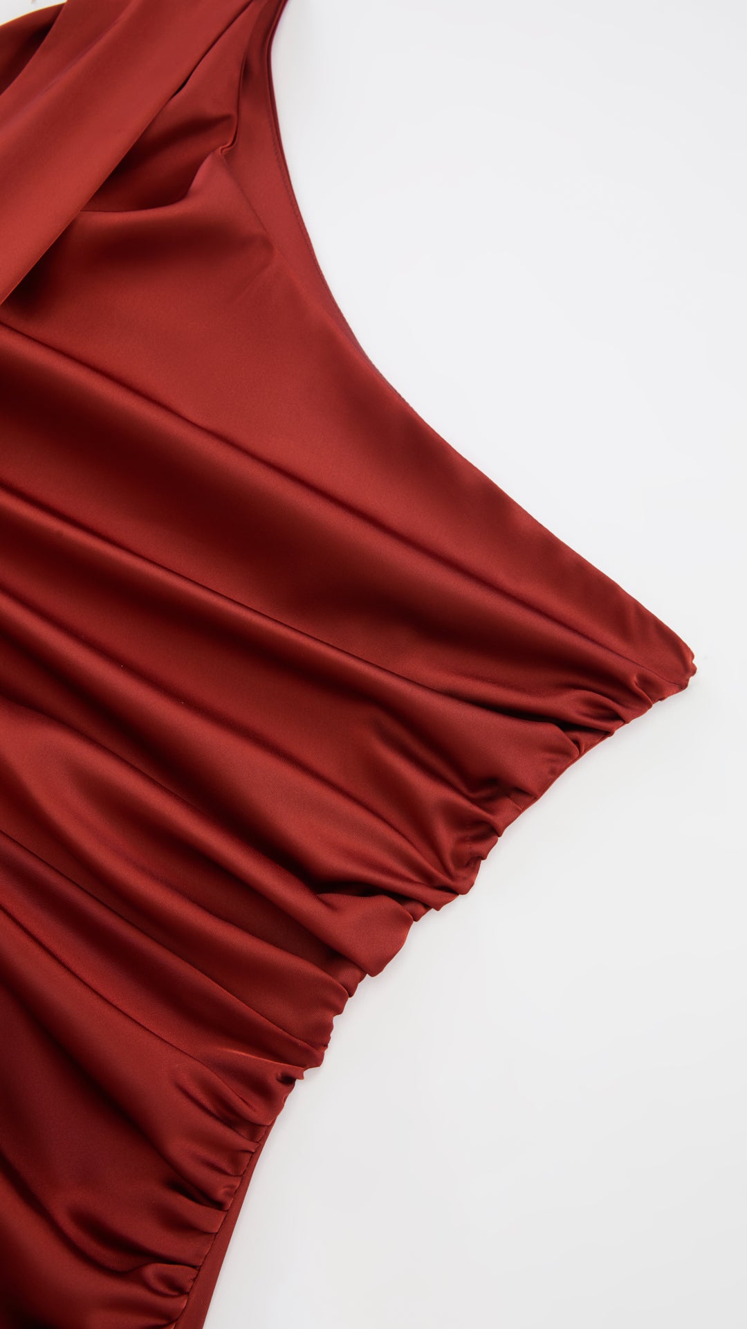 Abito Lungo Monospalla con Collarino e Fiocco in Satin - Eleganza per Matrimoni e Serate Speciali（副本）
