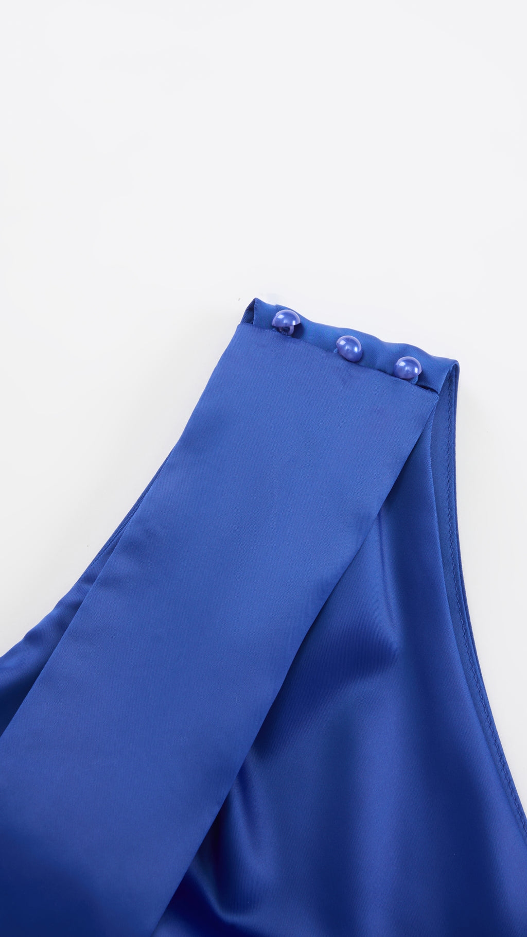 Abito Lungo Monospalla con Collarino e Fiocco in Satin - Eleganza per Matrimoni e Serate Speciali（副本）