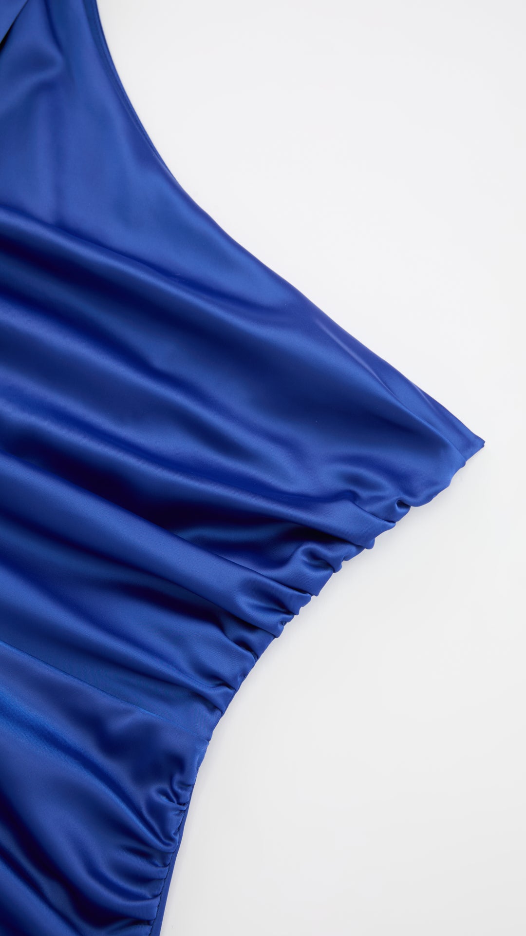 Abito Lungo Monospalla con Collarino e Fiocco in Satin - Eleganza per Matrimoni e Serate Speciali（副本）