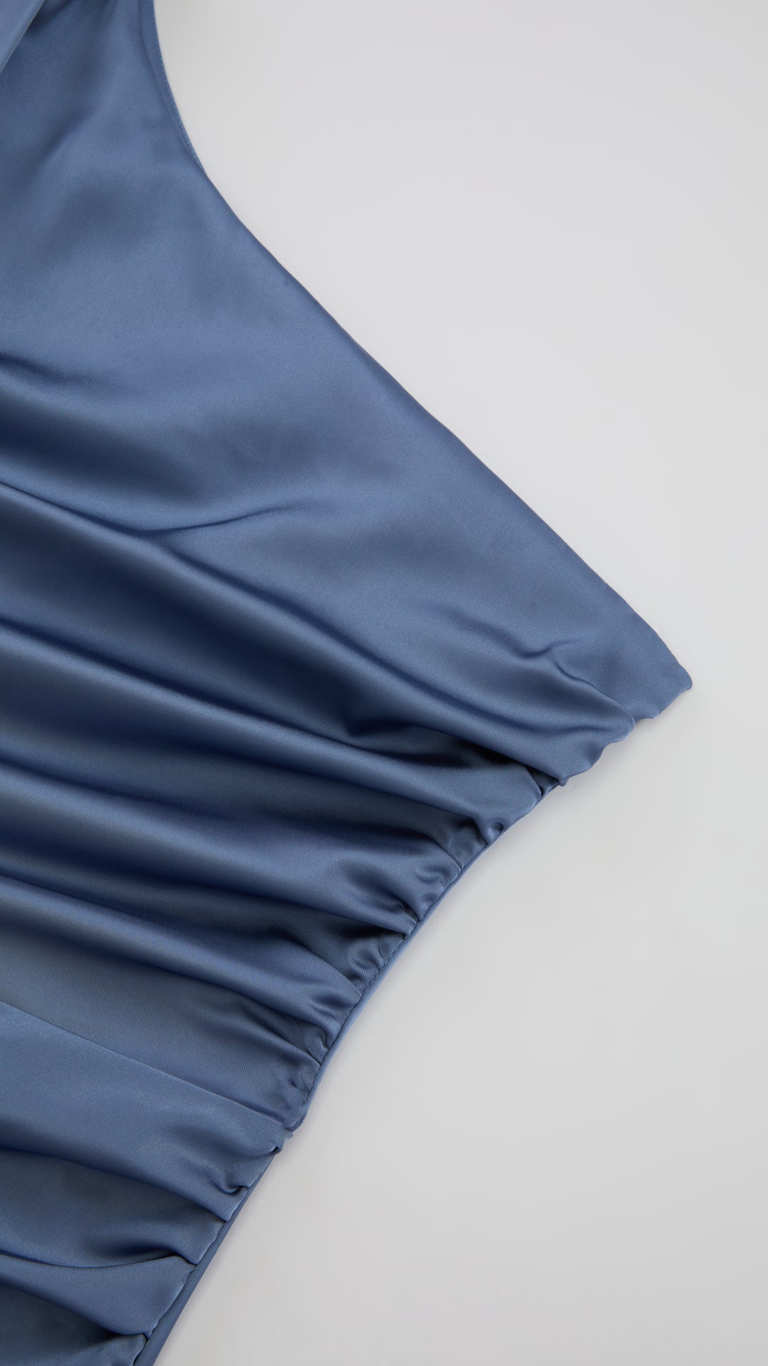 Abito Lungo Monospalla con Collarino e Fiocco in Satin - Eleganza per Matrimoni e Serate Speciali（副本）
